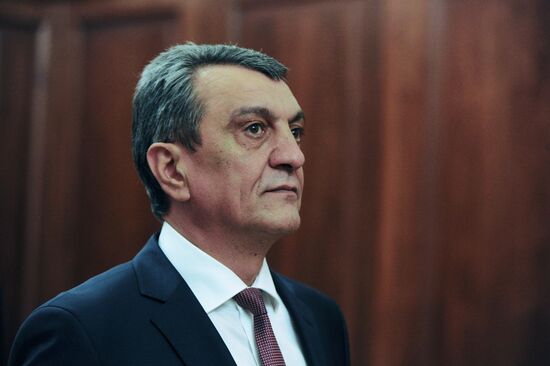 Russian President Vladimir Putin meets with Sergei Menyailo