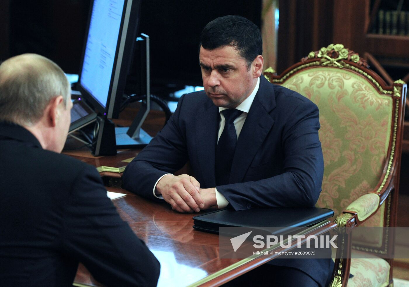 Russian President Vladimir Putin meets with Dmitry Mironov