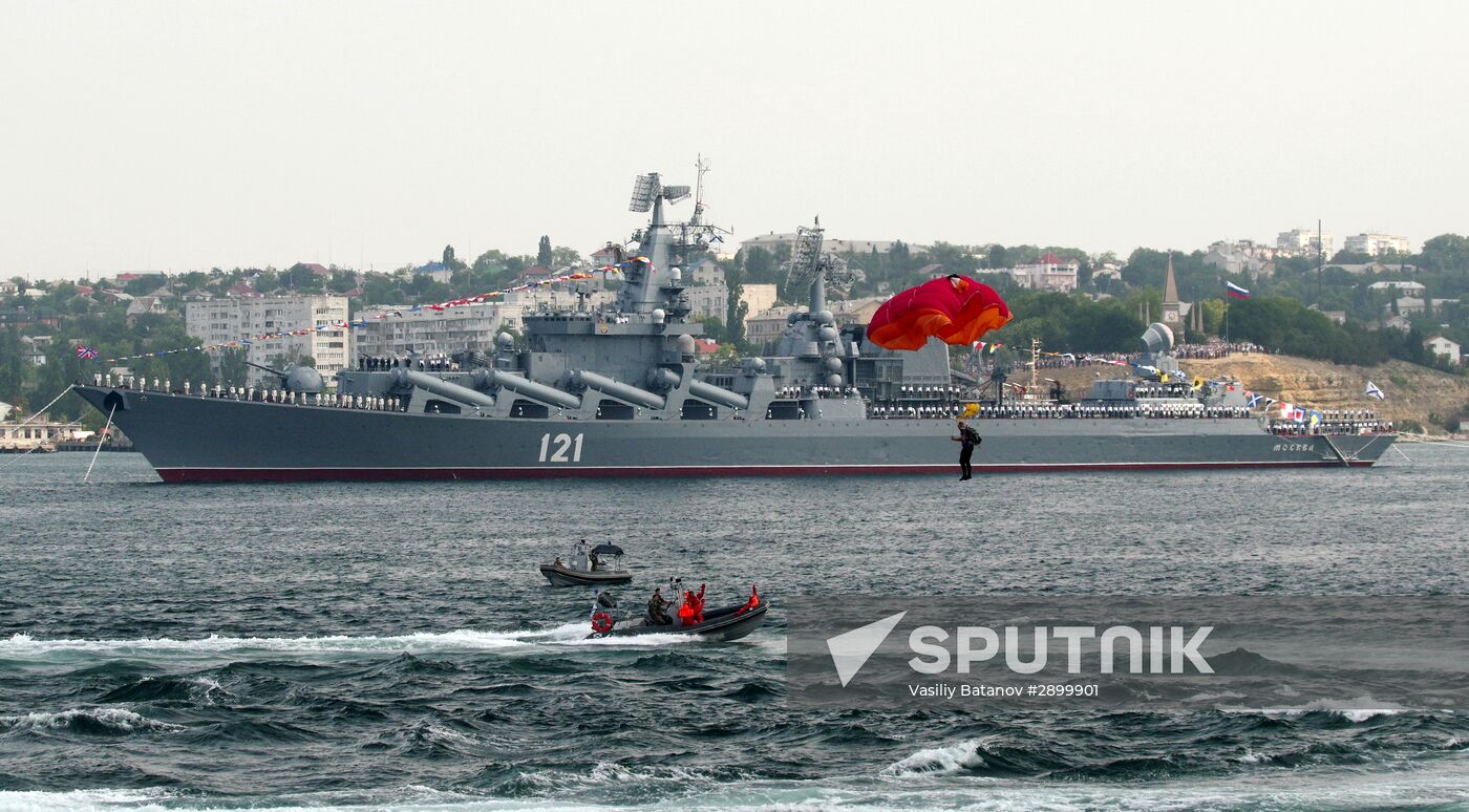 Final rehearsal of parade to mark Russia's Navy Day in Sevastopol