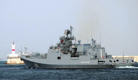 Final rehearsal of parade to mark Russia's Navy Day in Sevastopol