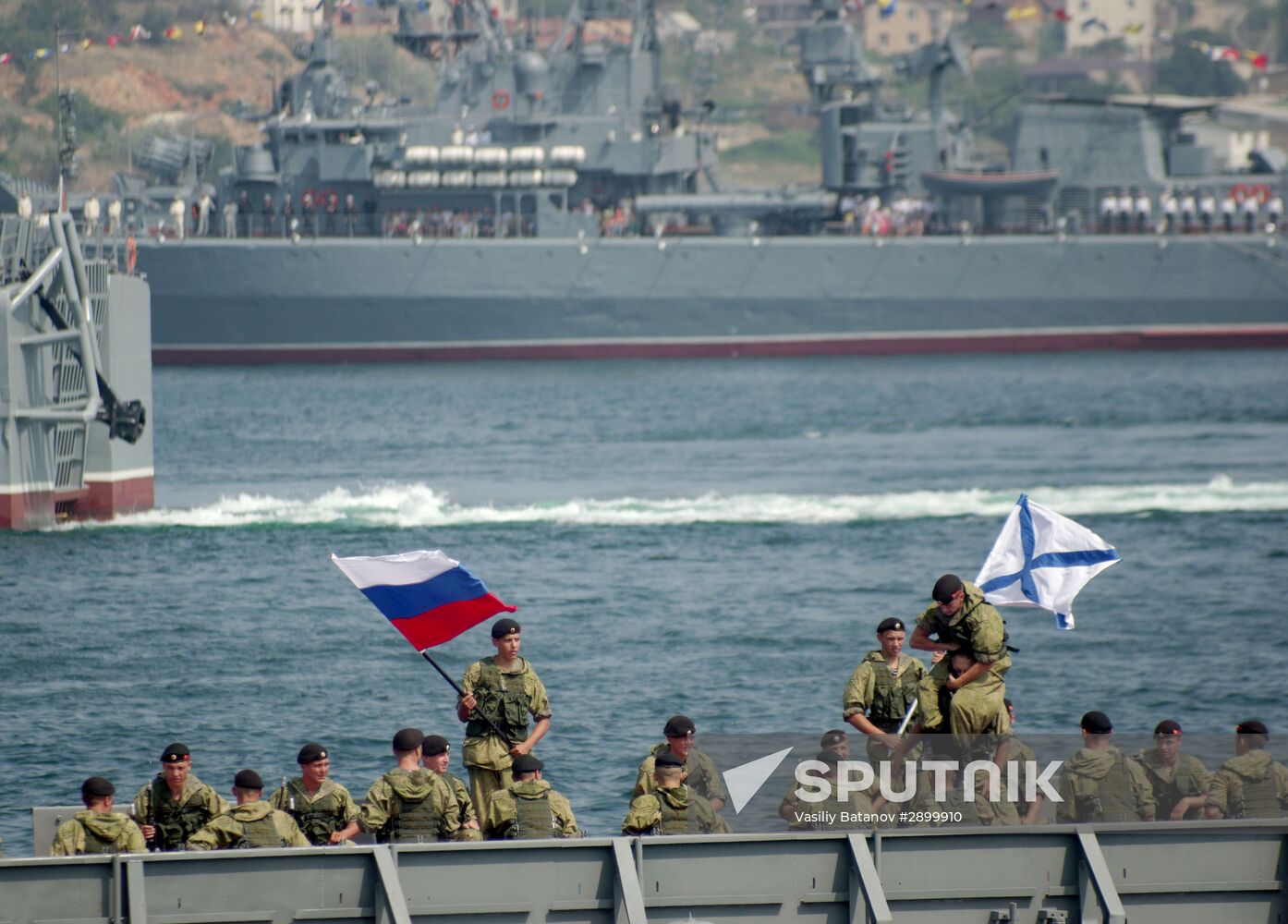 Final rehearsal of parade to mark Navy Day in Sevastopol