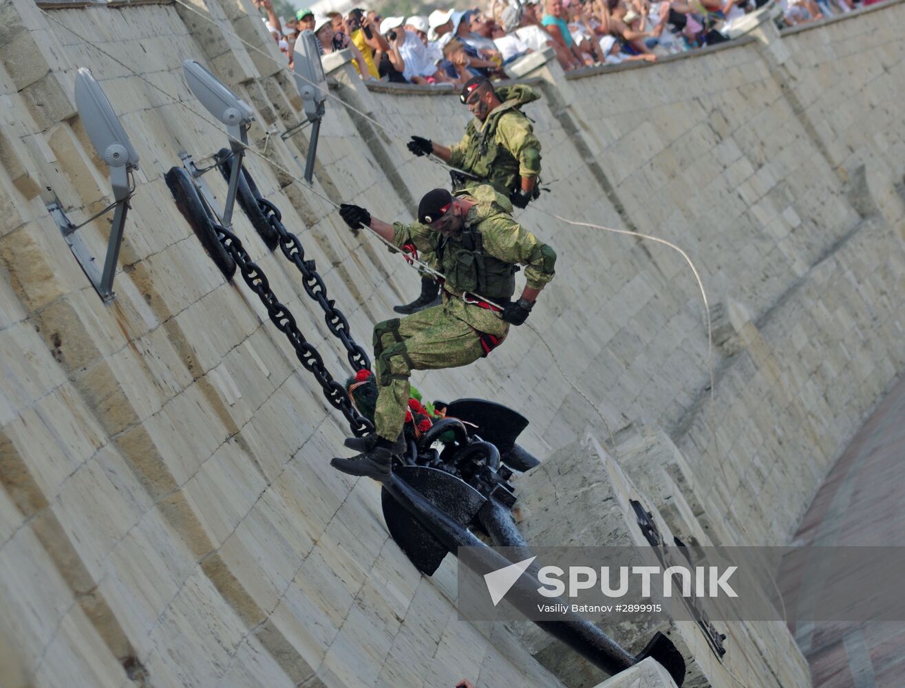 Final rehearsal of parade to mark Navy Day in Sevastopol