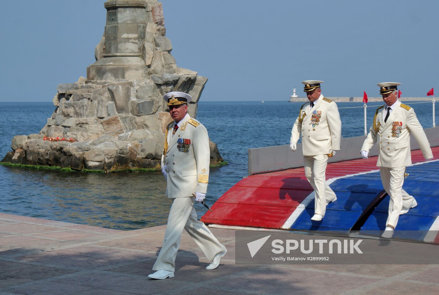 Final rehearsal of parade to mark Navy Day in Sevastopol