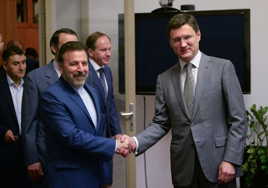 Russian Minister of Energy Alexander Novak meets with Iranian Minister of Information and Communications Technology Mahmoud Vaezi