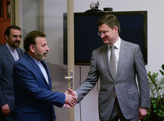 Russian Minister of Energy Alexander Novak meets with Iranian Minister of Information and Communications Technology Mahmoud Vaezi