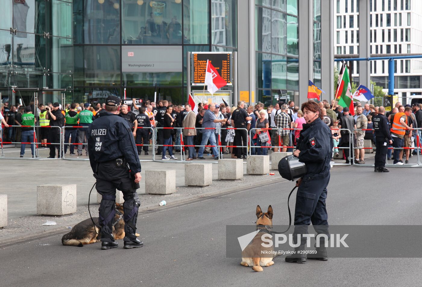 Protests in Berlin against Angela Merkel policies