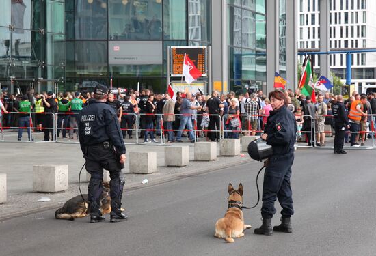Protests in Berlin against Angela Merkel policies