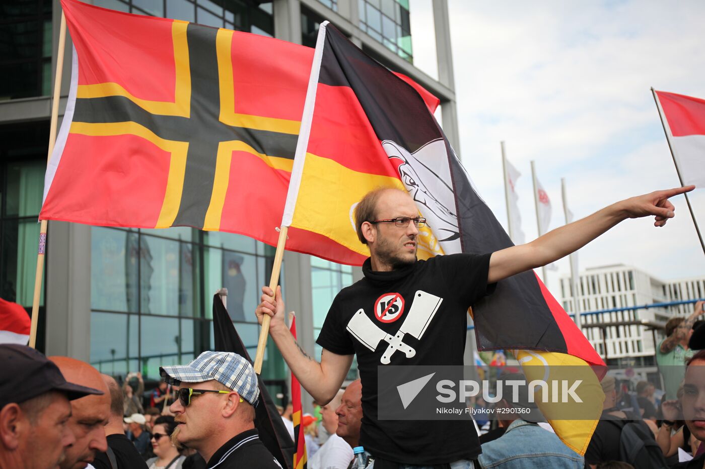 Protests in Berlin against Angela Merkel policies