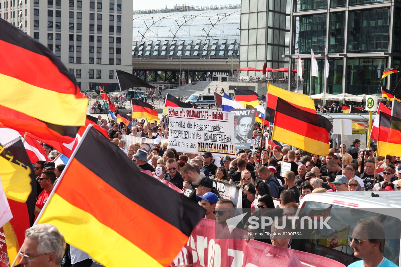 Protests in Berlin against Angela Merkel policies