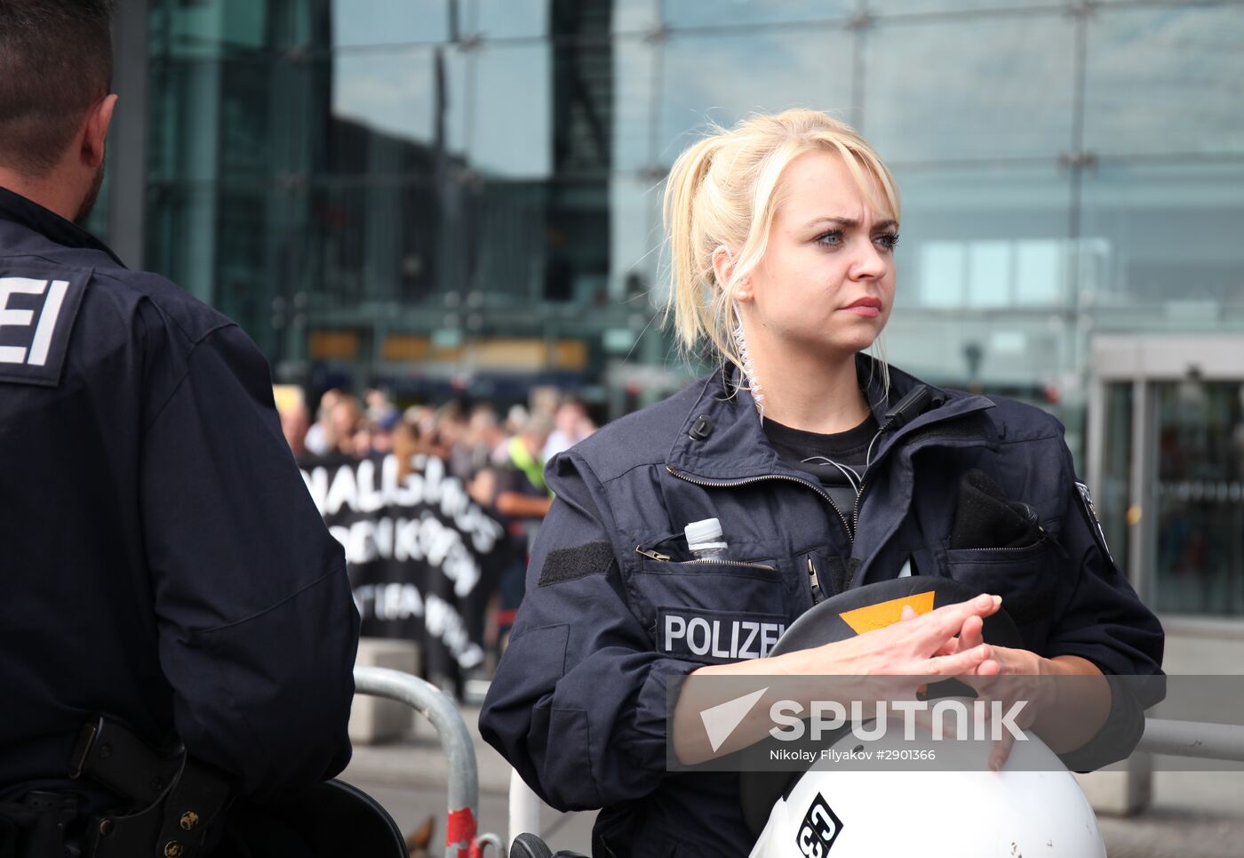 Protests in Berlin against Angela Merkel policies