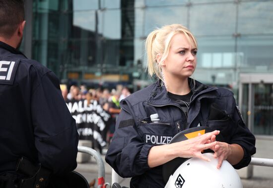 Protests in Berlin against Angela Merkel policies