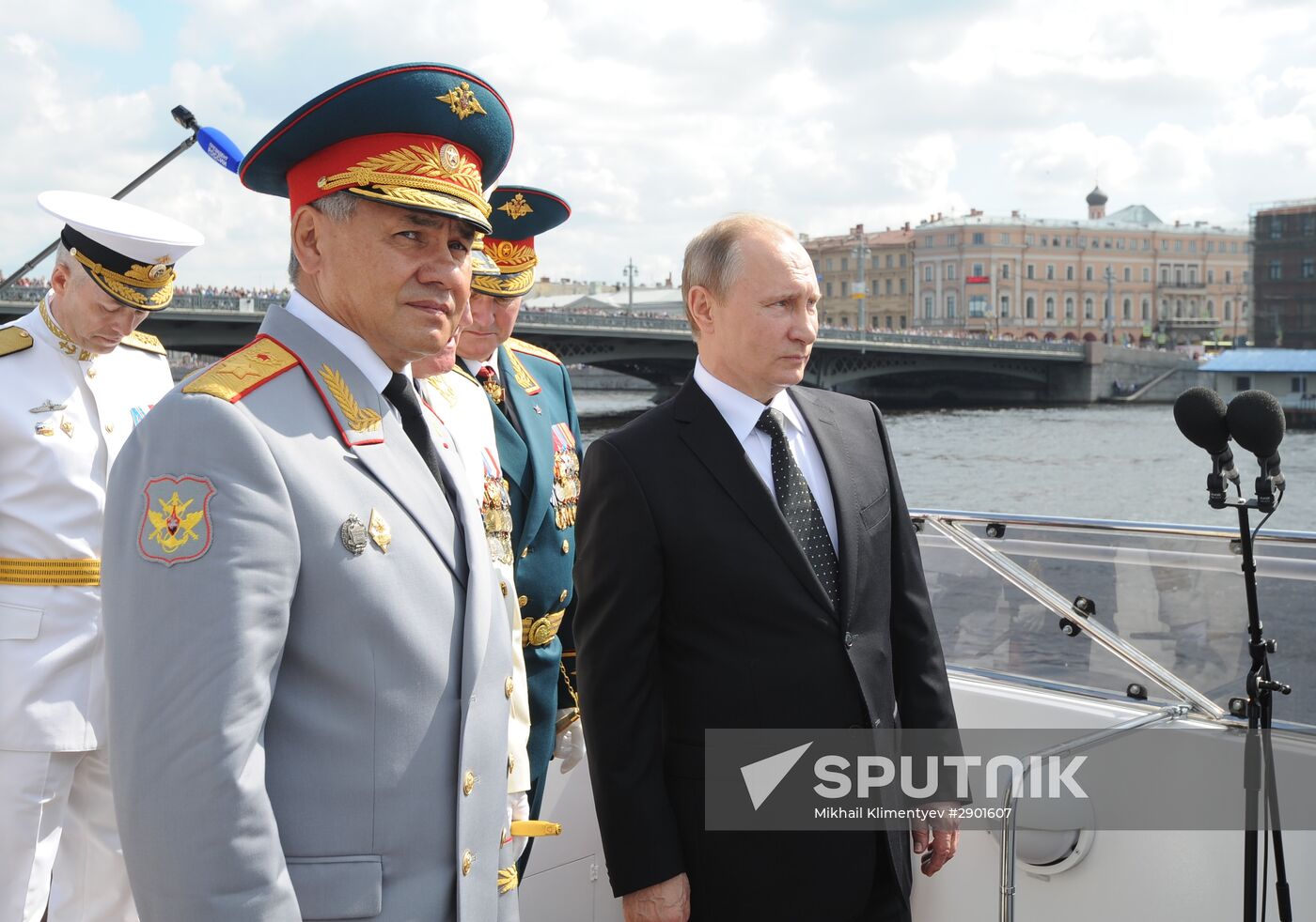 Russian President Vladimir Putin takes part in celebrating Nay Day in St. Petersburg