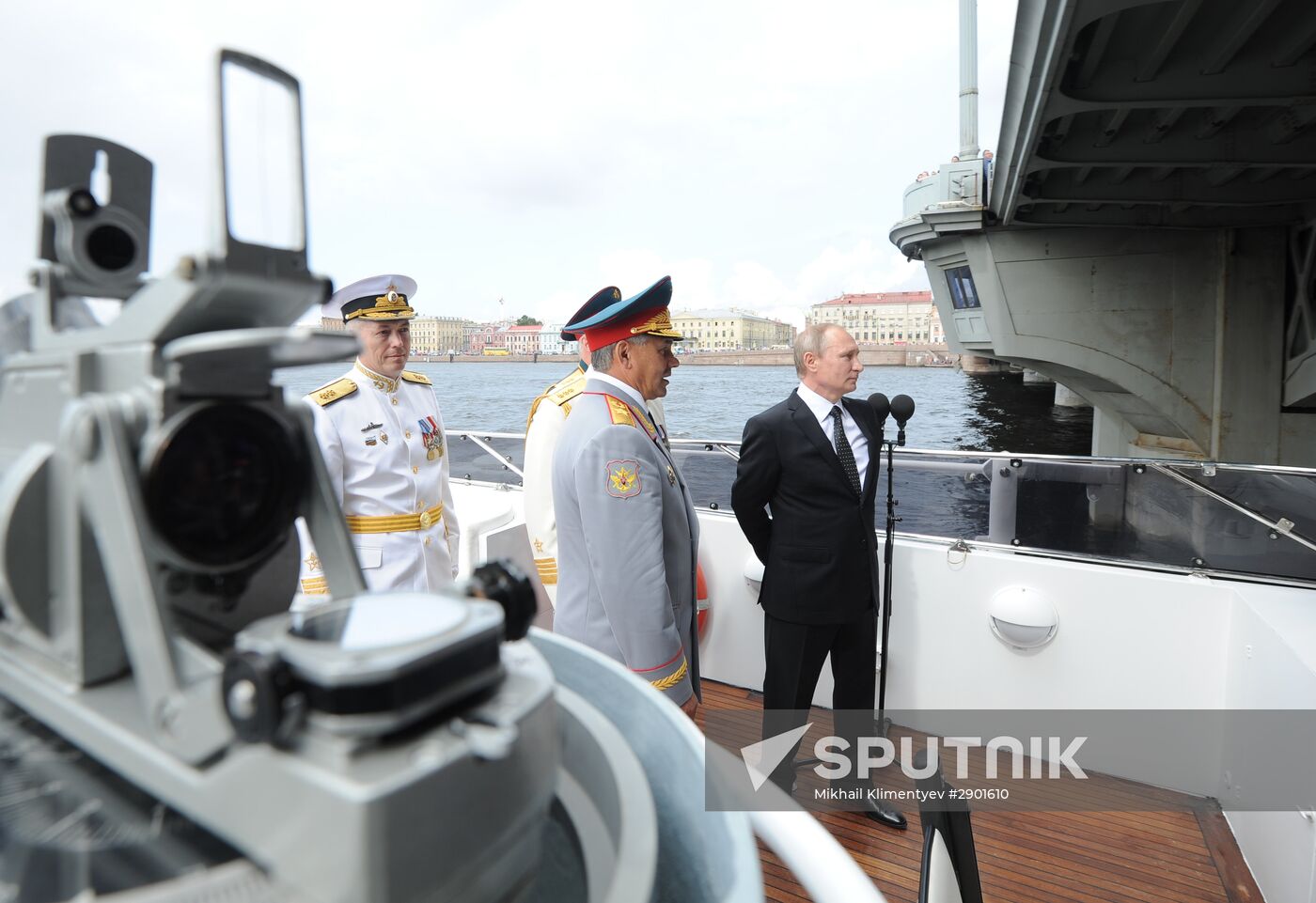 Russian President Vladimir Putin takes part in celebrating Nay Day in St. Petersburg