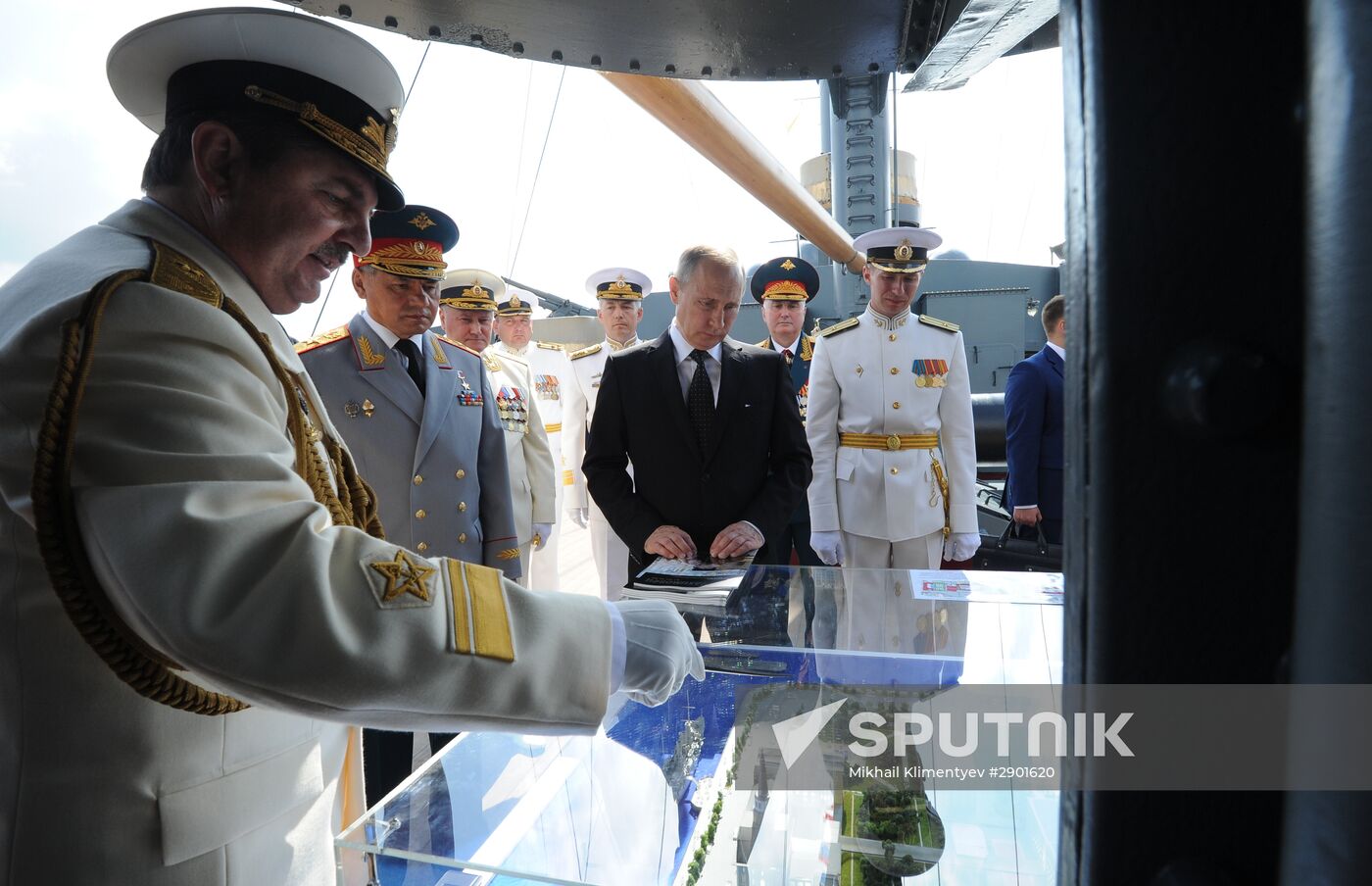 Russian President Vladimir Putin takes part in celebrating Nay Day in St. Petersburg