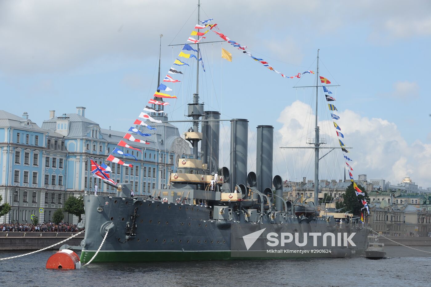 Russian President Vladimir Putin takes part in celebrating Nay Day in St. Petersburg