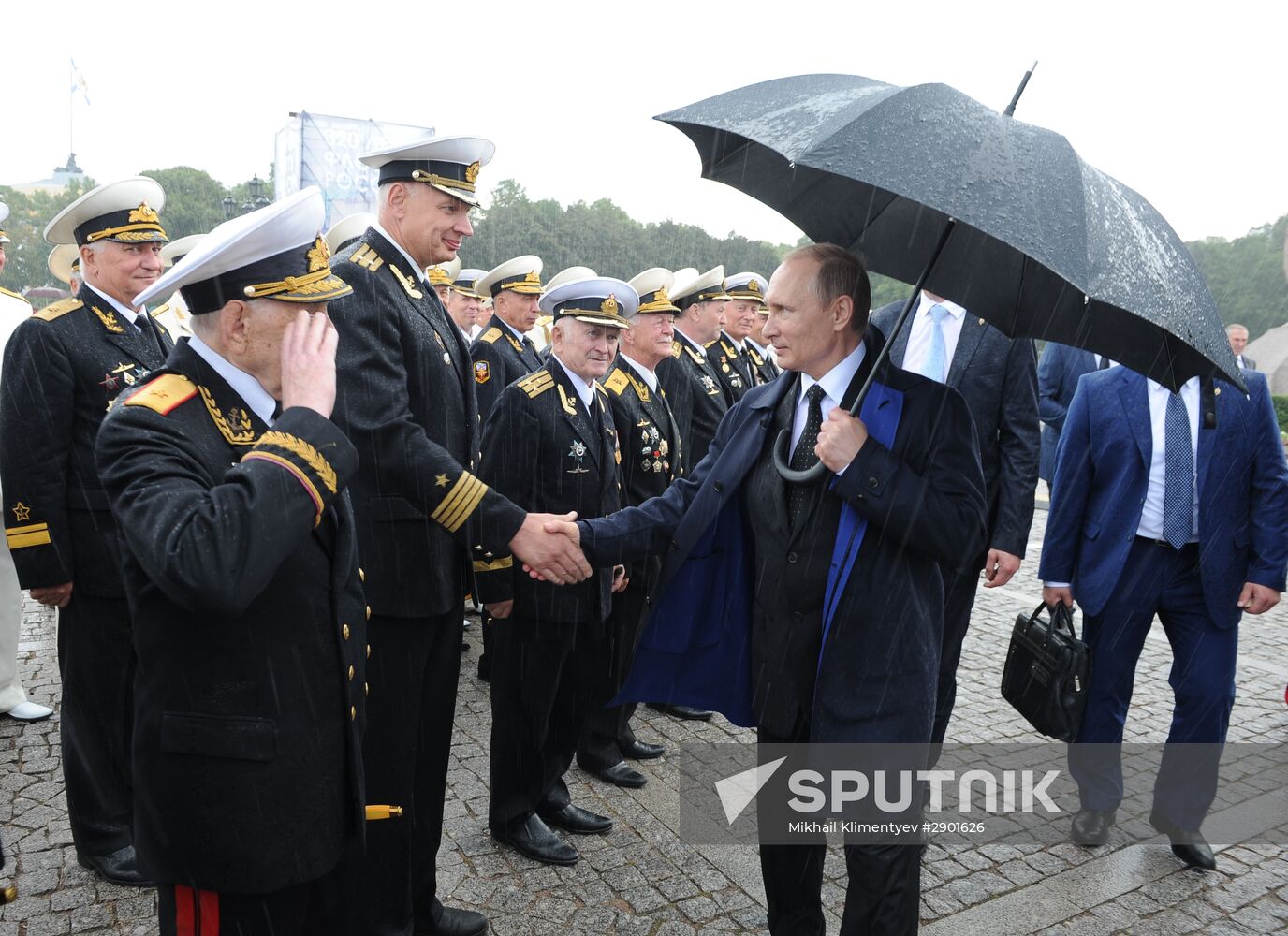 Russian President Vladimir Putin takes part in celebrating Nay Day in St. Petersburg