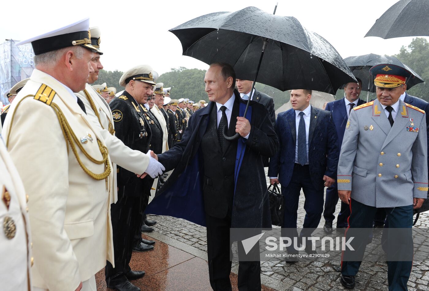 Russian President Vladimir Putin takes part in celebrating Nay Day in St. Petersburg