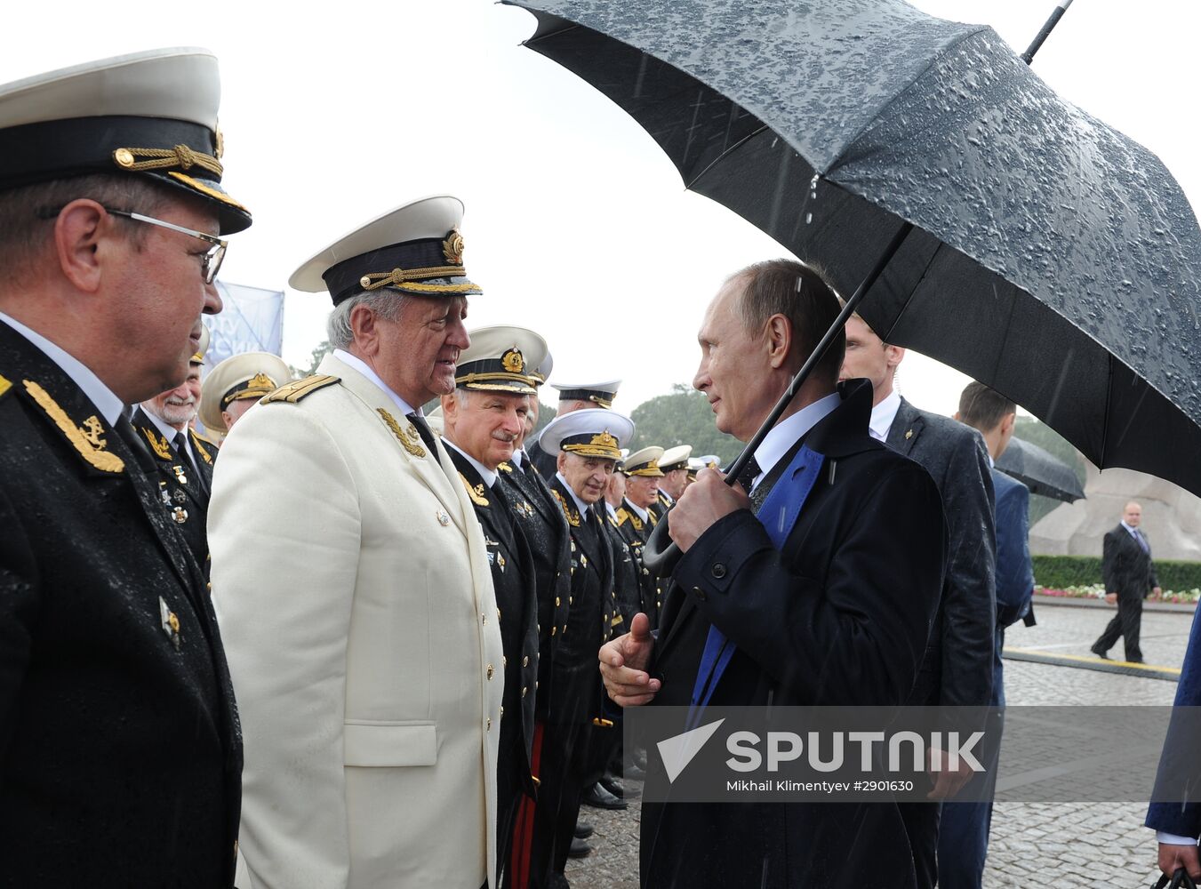 Russian President Vladimir Putin takes part in celebrating Nay Day in St. Petersburg