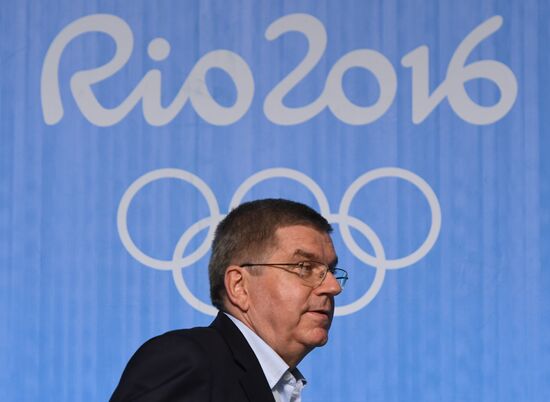 News conference with IOC President Thomas Bach in Rio de Janeiro