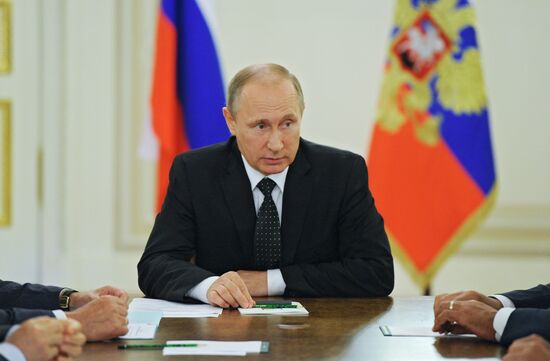 President Vladimir Putin chairs meeting of Russian Security Council, in St. Petersburg