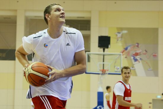 Russian national men's basketball team holds training session