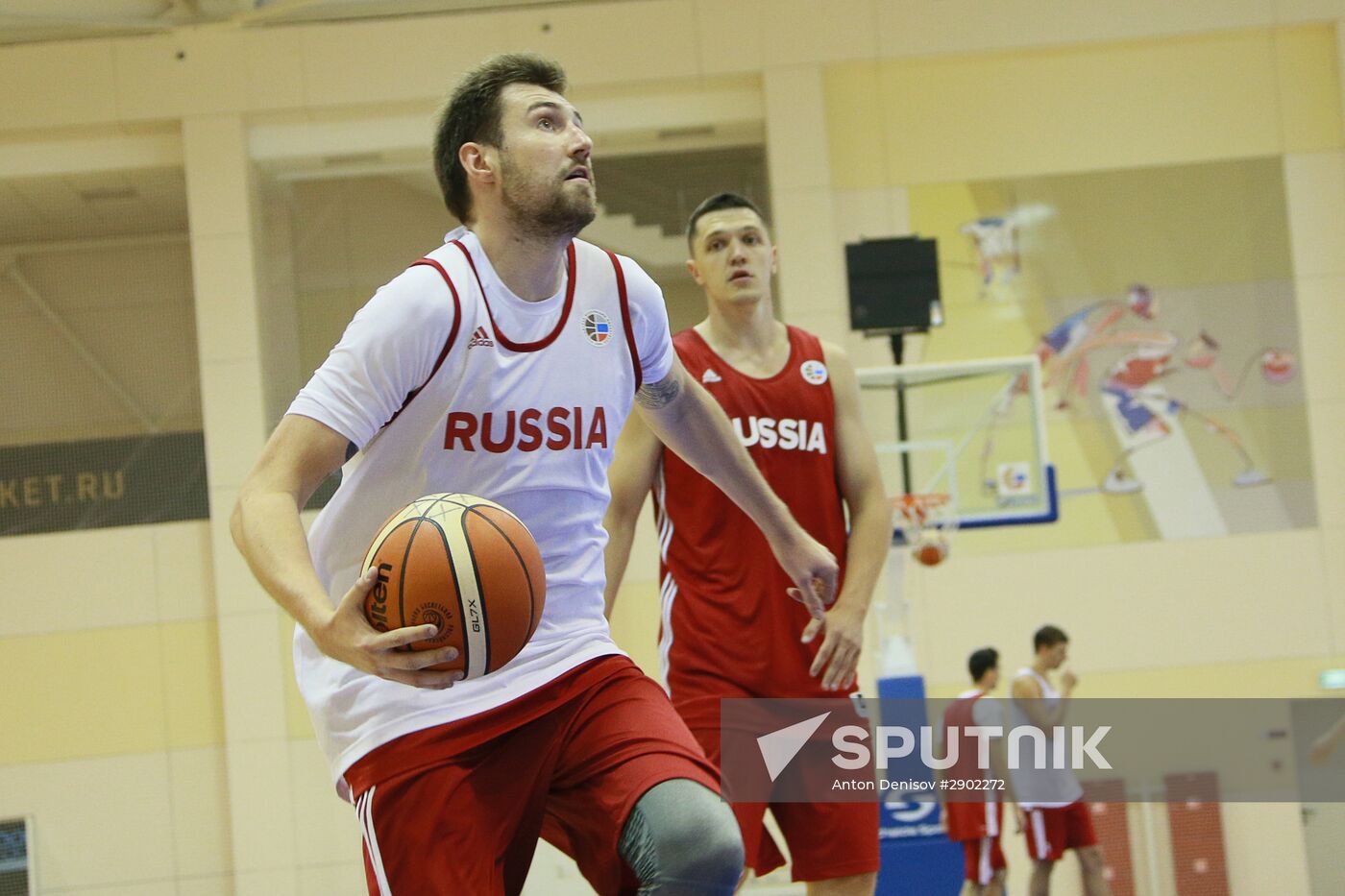 Russian national men's basketball team holds training session