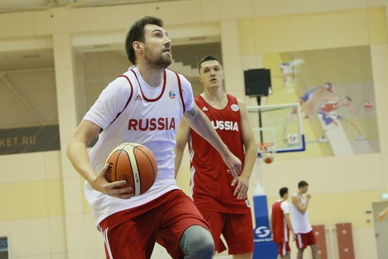Russian national men's basketball team holds training session