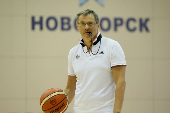 Russian national men's basketball team holds training session