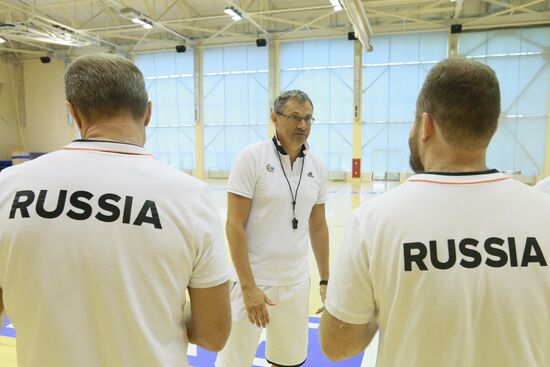 Russian national men's basketball team holds training session