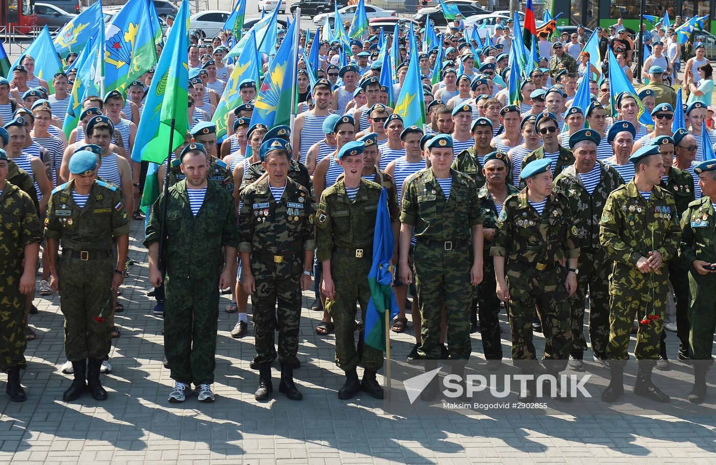 Celebrating Airborne Force Day in Russian cities