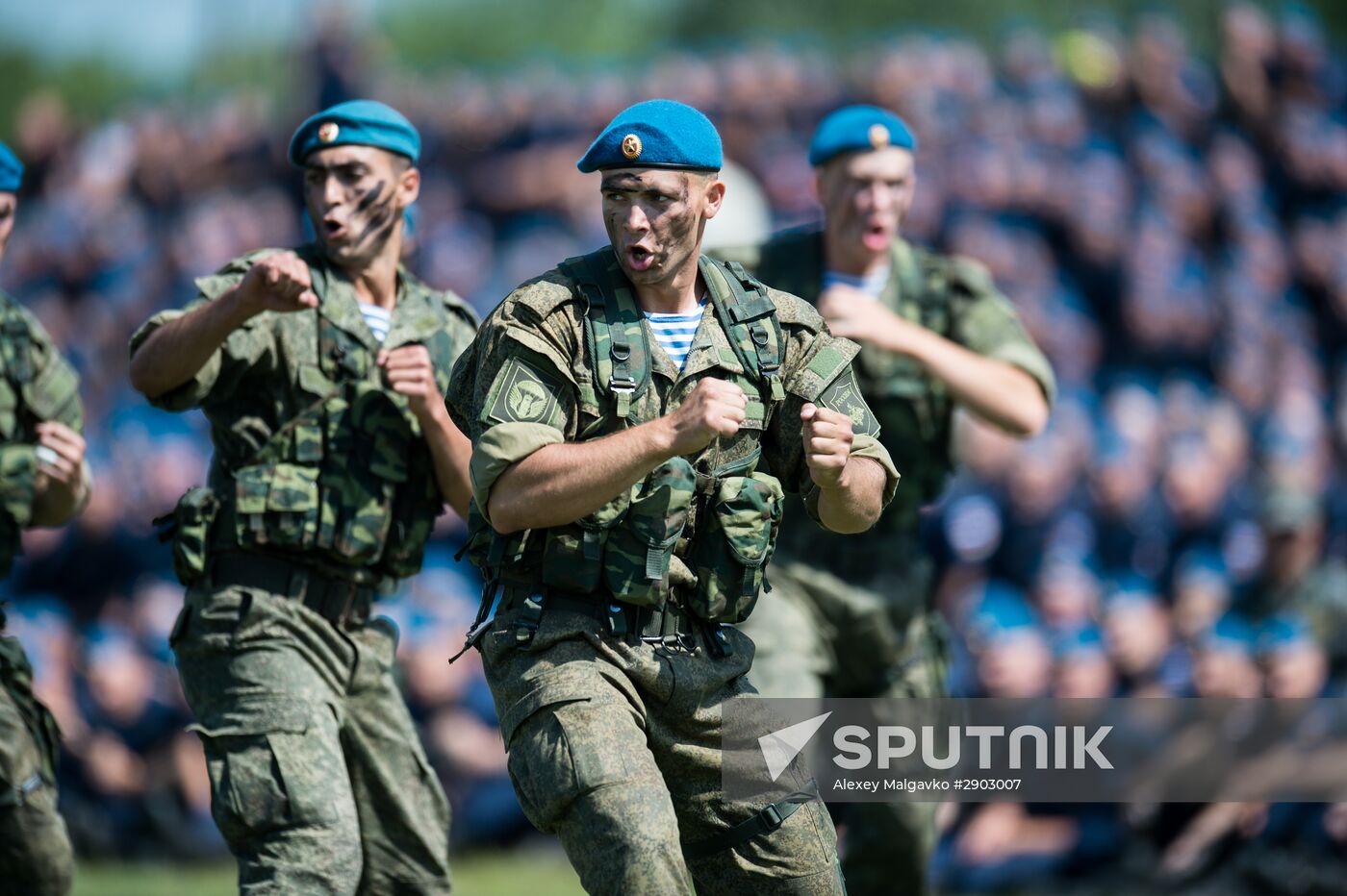 Celebrating Airborne Force Day in Russian cities