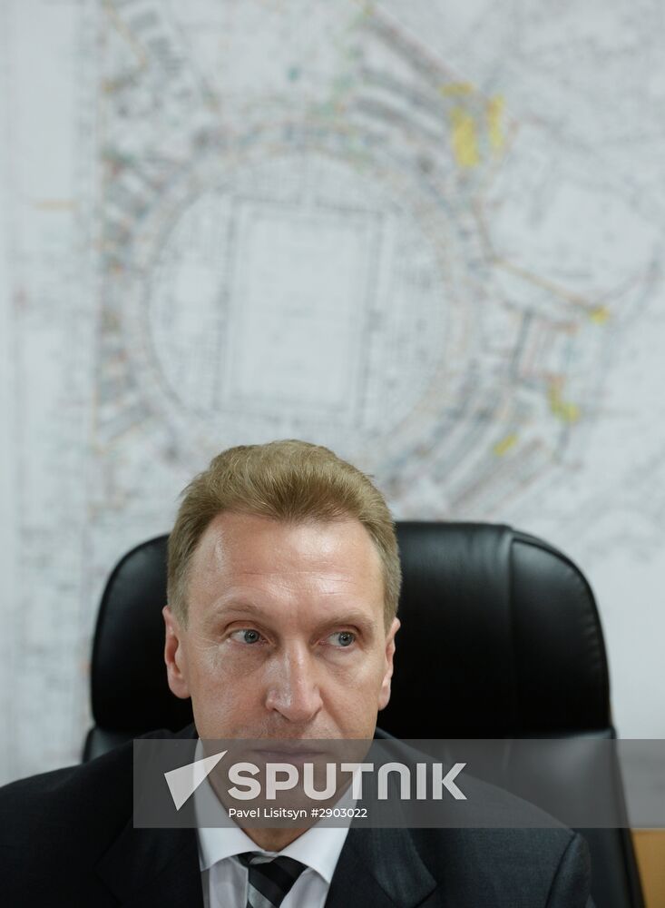 Russia's First Deputy Prime Minister Igor Shuvalov inspects 2018 FIFA World Cup facilities in Yekaterinburg