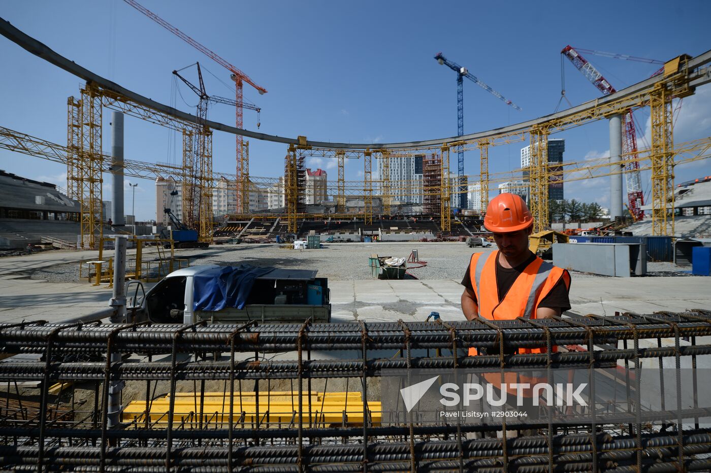 Russia's First Deputy Prime Minister Igor Shuvalov inspects 2018 FIFA World Cup facilities in Yekaterinburg