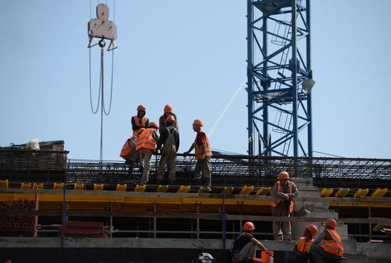 Russia's First Deputy Prime Minister Igor Shuvalov inspects 2018 FIFA World Cup facilities in Yekaterinburg