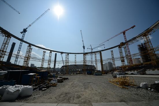 Russia's First Deputy Prime Minister Igor Shuvalov inspects 2018 FIFA World Cup facilities in Yekaterinburg