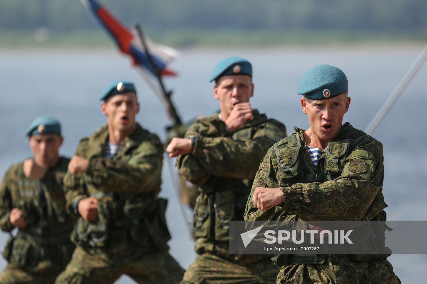 Celebrating Airborne Force Day in Russian cities