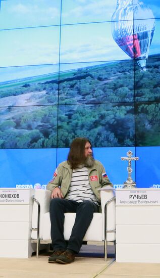 News conference by Russian traveler Fyodor Konyukhov