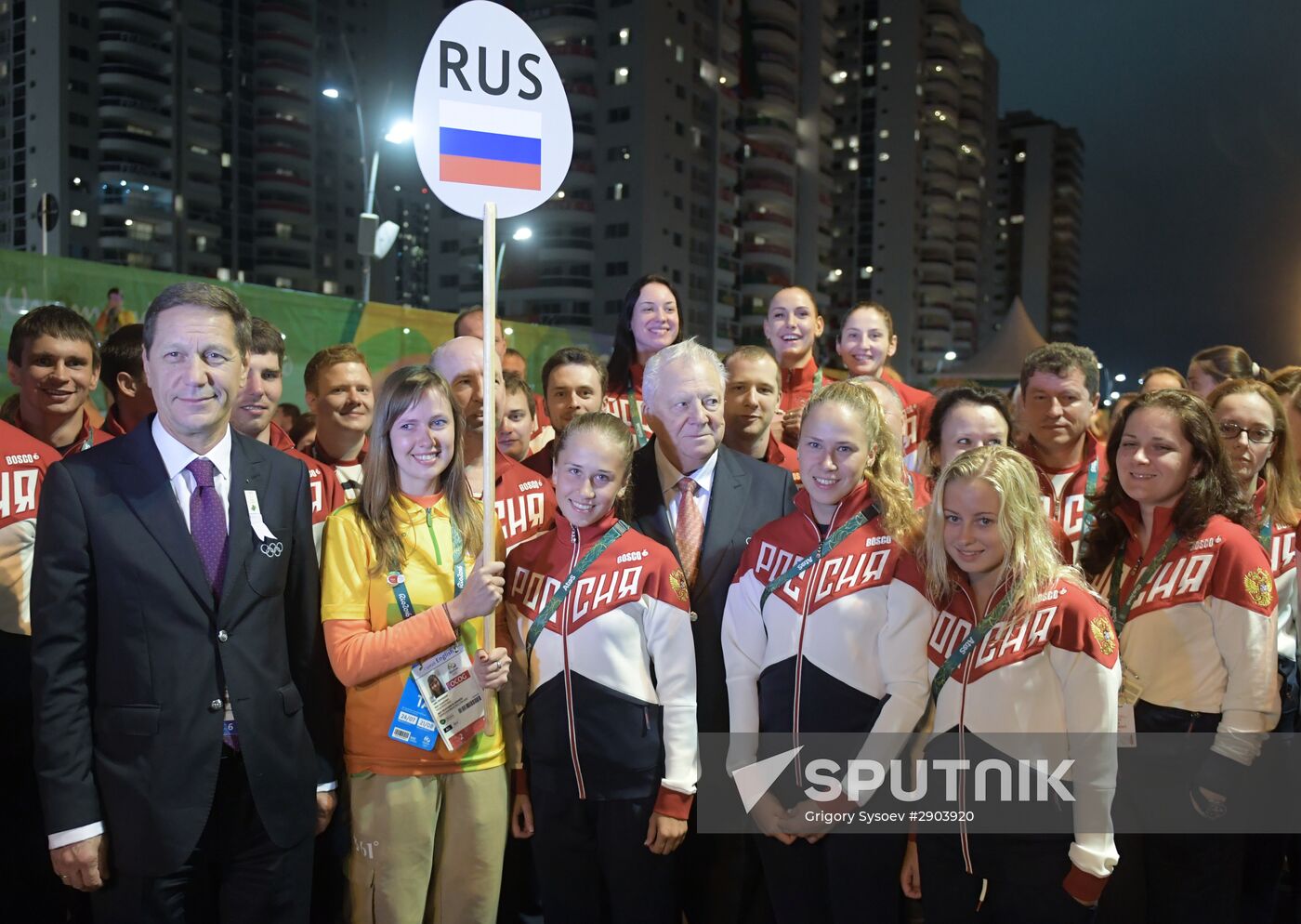 Flag raising ceremony in Olympic Village