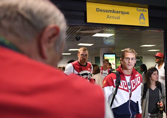 Russian swimmers arrive at Olympic Games in Rio deJaneiro
