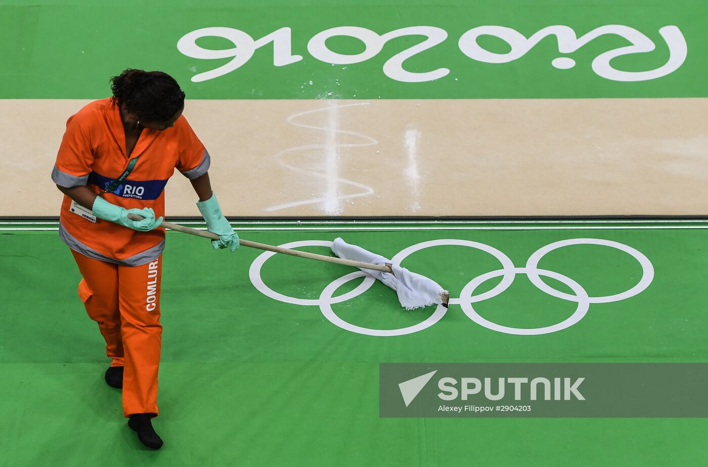 Russia artistic gymnastics team holds training in Rio