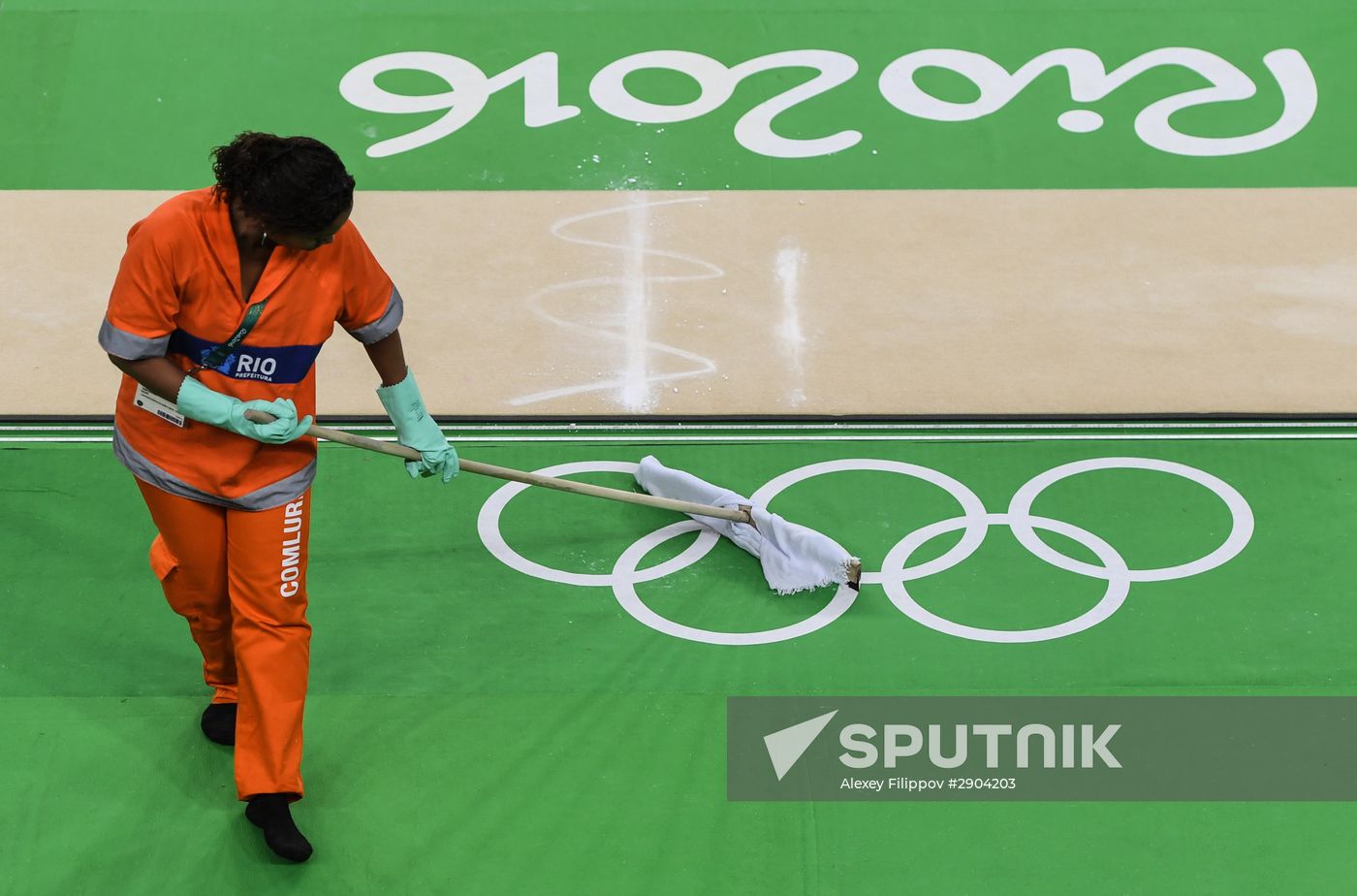 Russia artistic gymnastics team holds training in Rio