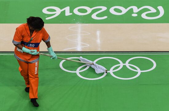 Russia artistic gymnastics team holds training in Rio