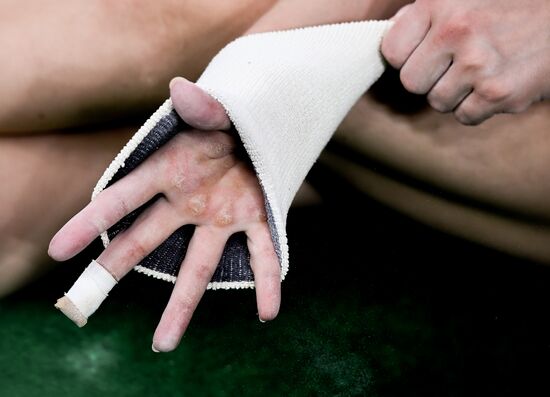 Russia artistic gymnastics team holds training in Rio