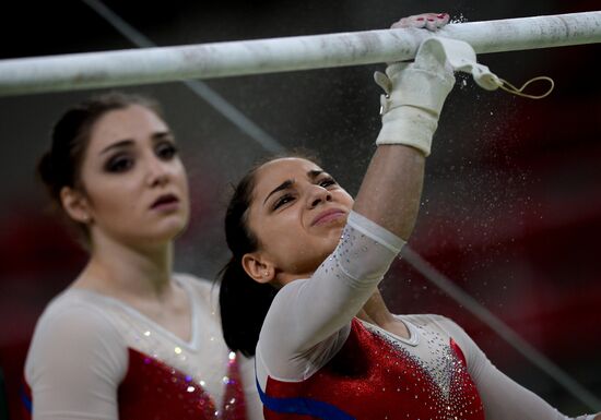 Russia artistic gymnastics team holds training in Rio