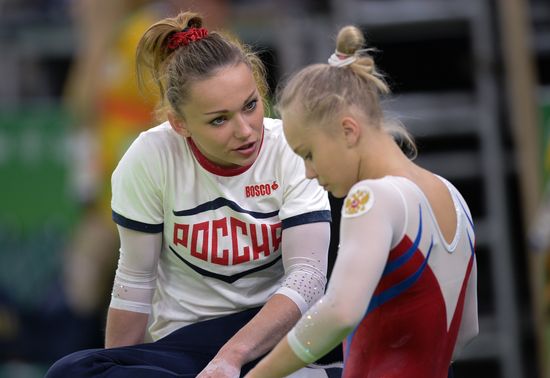 Russia artistic gymnastics team holds training in Rio