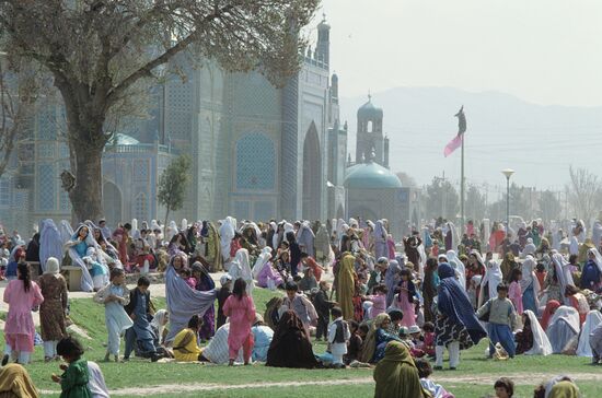 The Blue Mosque in the city of Mazar-i-Sharif (Afghanistan)