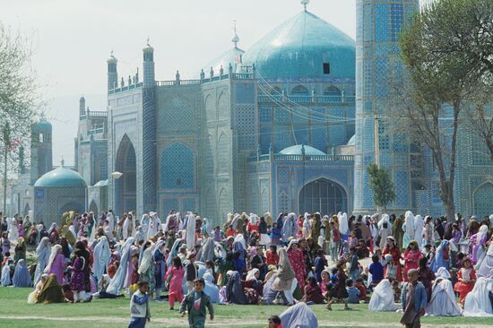 The Blue Mosque in the city of Mazar-i-Sharif (Afghanistan)