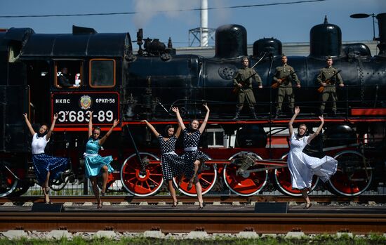 Steam locomotive parade