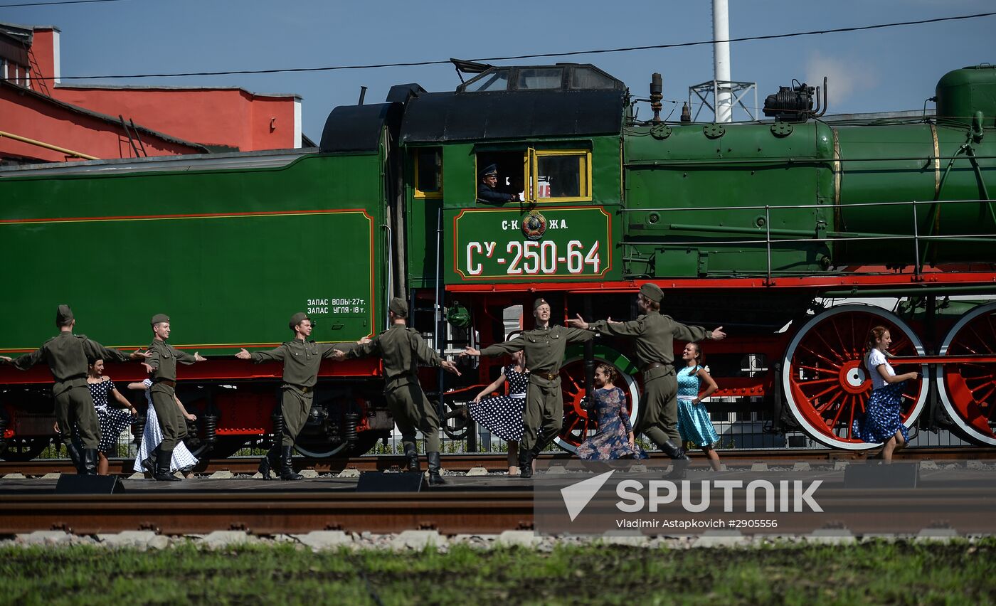 Steam locomotive parade