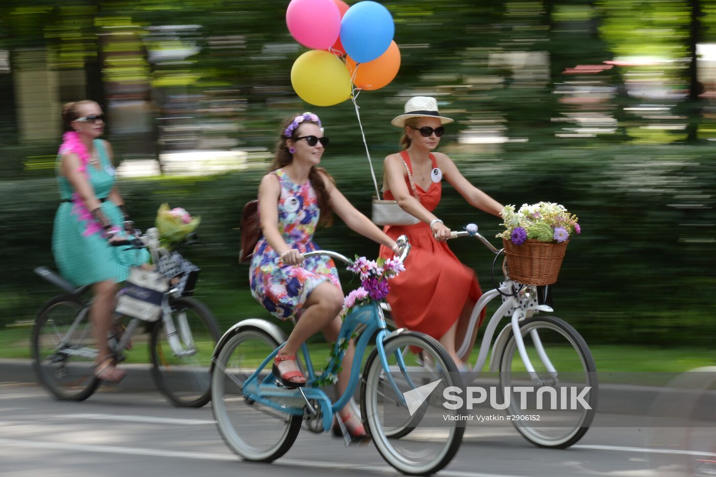 Lady on a Bike cycling parade